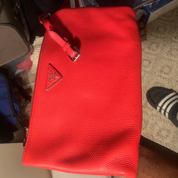 Prada Red Leather Clutch - Picture 3 of 3